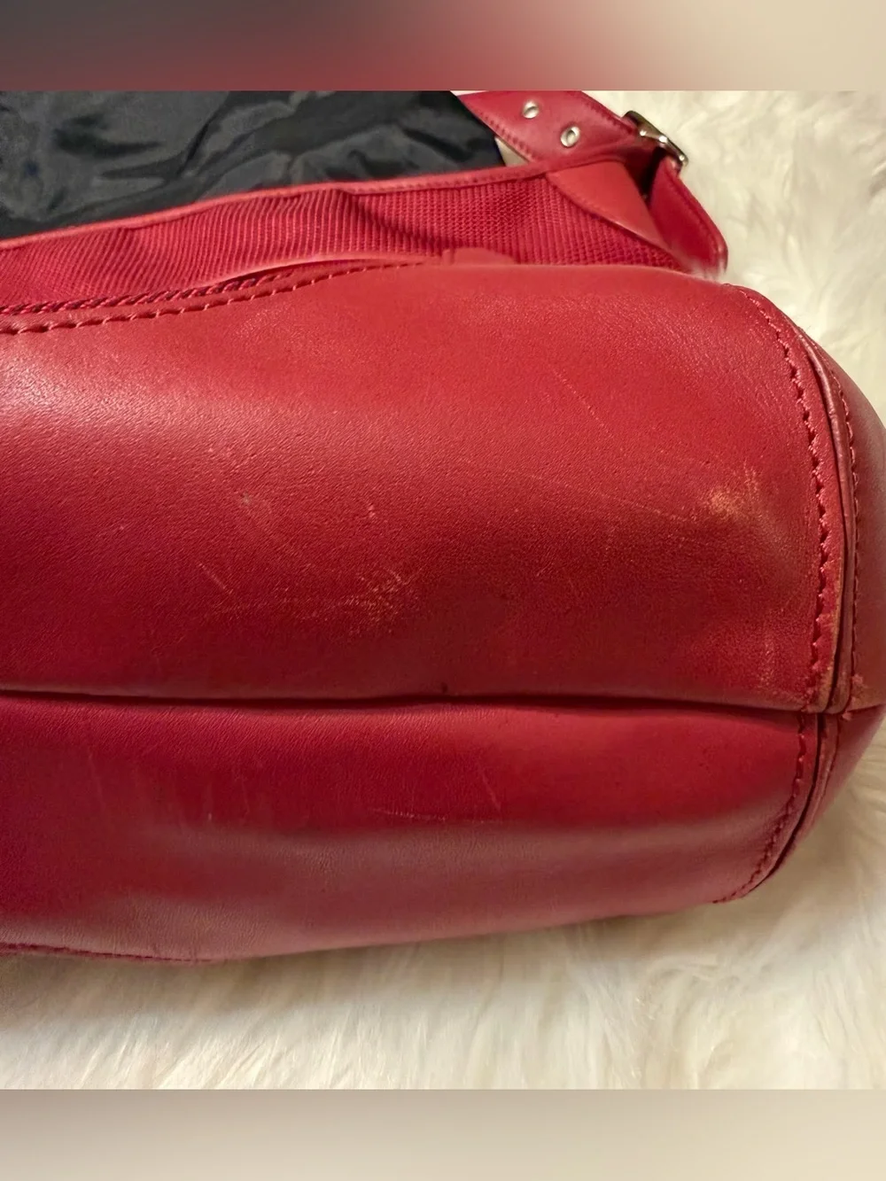 L.L. Bean Buckle Crossbody Messenger Bag Canvas with Leather Trim